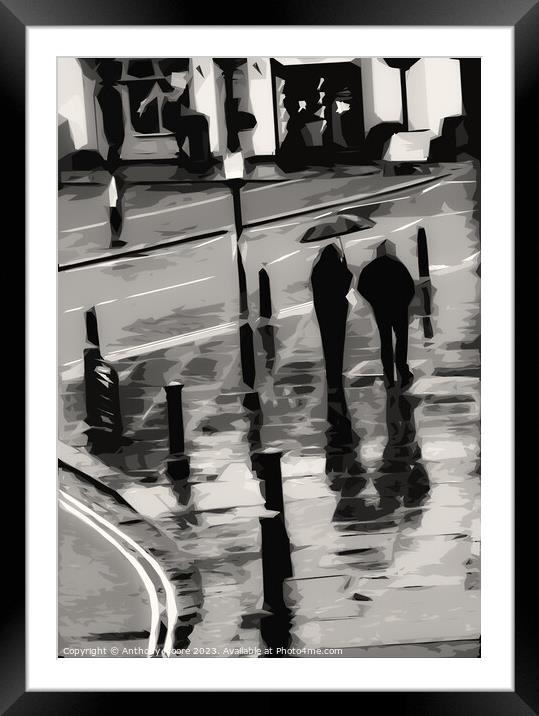 In the Rain Framed Mounted Print by Anthony Moore