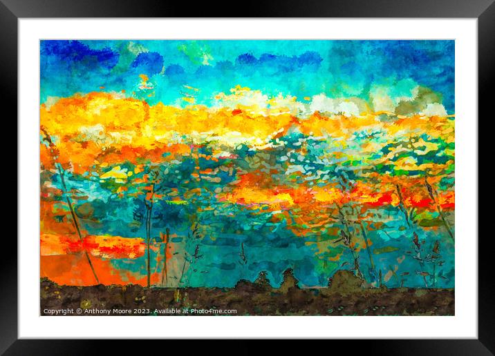 Abstract Sunset. Framed Mounted Print by Anthony Moore