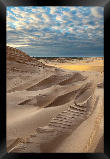 Sand Dune And Clouds, Lake Michigan Framed Print by David Roossien