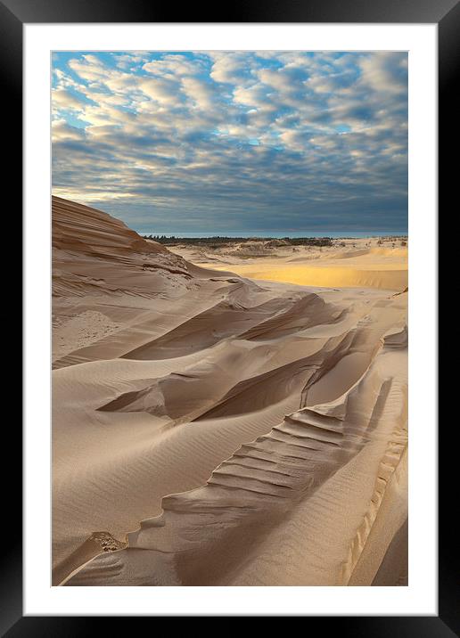 Sand Dune And Clouds, Lake Michigan Framed Mounted Print by David Roossien