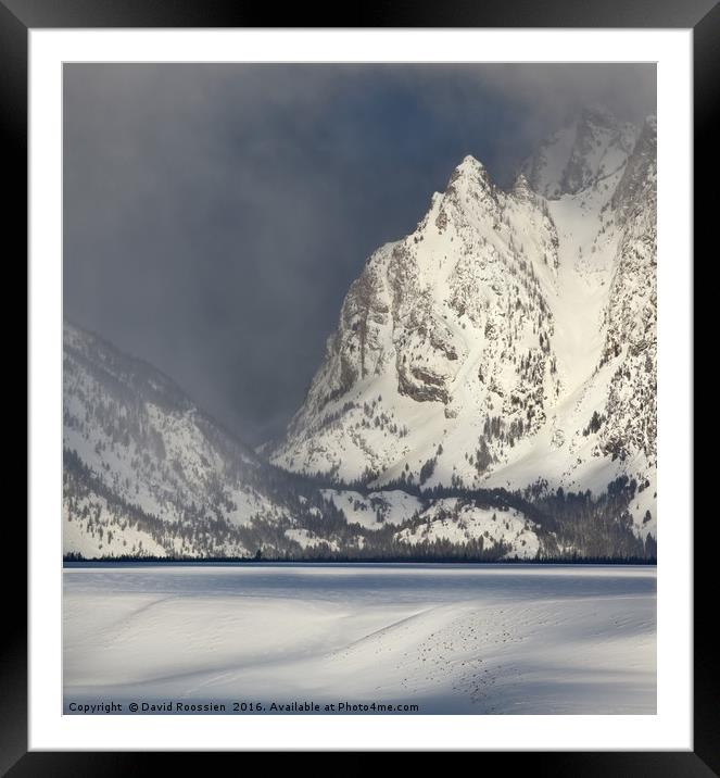 Clearing Winter Storm, Grand Tetons, Wyoming, USA Framed Mounted Print by David Roossien