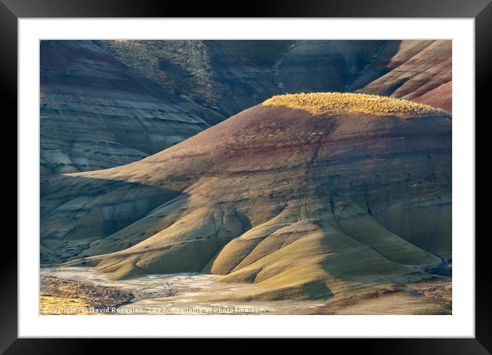 Painted Shadows, Painted Hills of Oregon, USA Framed Mounted Print by David Roossien