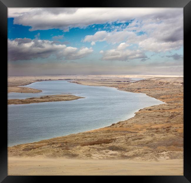 Clearing Winter Storm, White Bluffs Ferry Landing Framed Print by David Roossien