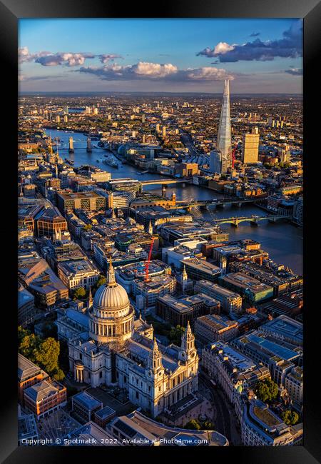 Aerial London famous buildings new and historic UK Framed Print by Spotmatik 