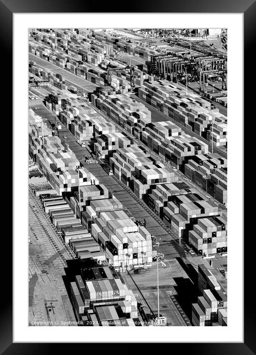 Port of Los Angeles container docks California USA Framed Mounted Print by Spotmatik 