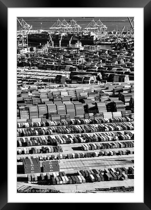 Container Port Los Angeles Global freight facility Framed Mounted Print by Spotmatik 