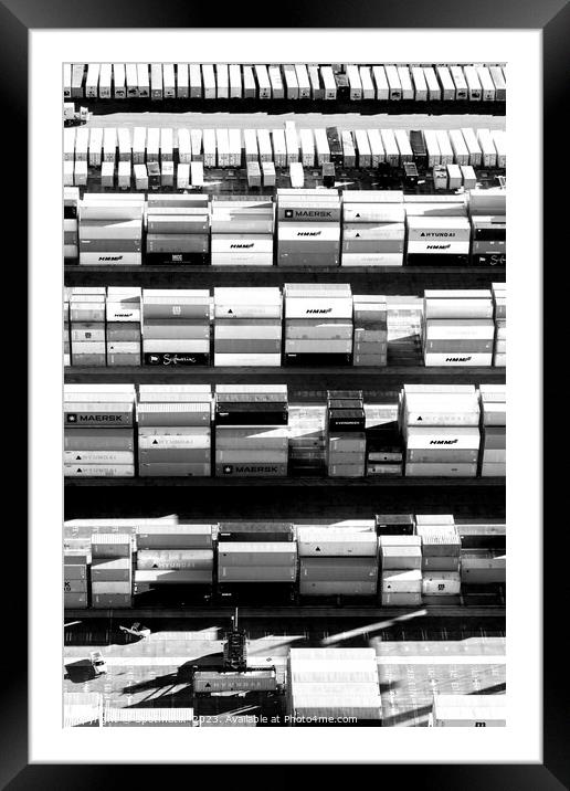 Cargo freight containers Port of Los Angeles  Framed Mounted Print by Spotmatik 