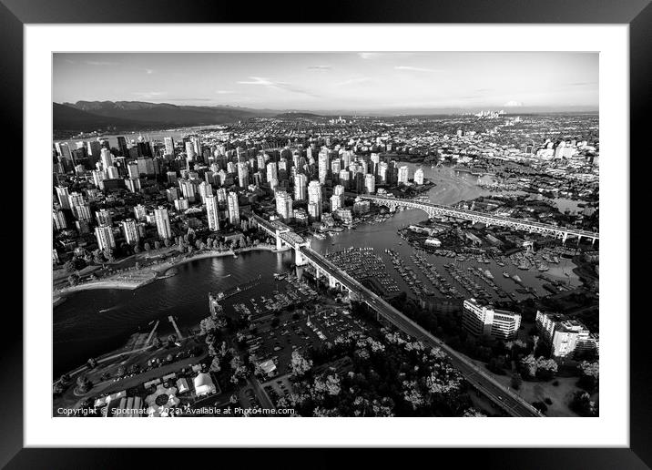 Aerial view Vancouver skyscrapers Burrard Street Framed Mounted Print by Spotmatik 