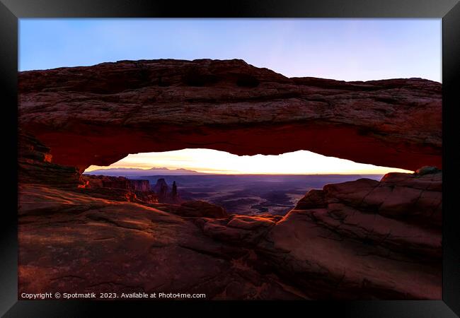 Sunrise Moab Arches Canyonlands National Park Utah USA Framed Print by Spotmatik 