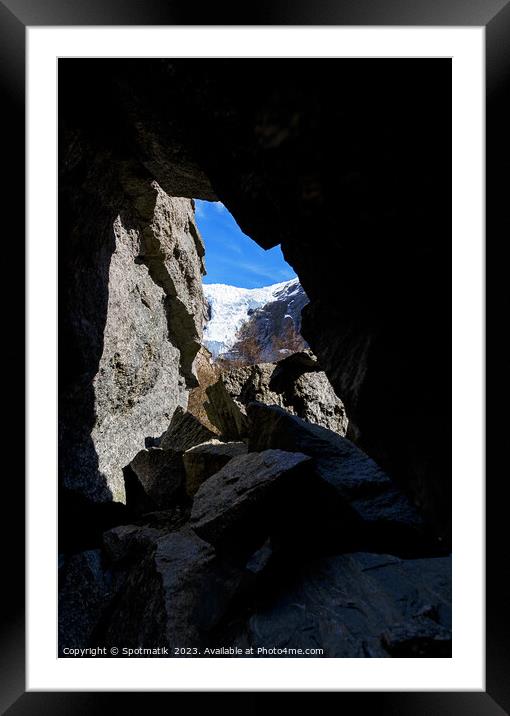 Norwegian hiking trail along mountain valley Scandinavia Norway Framed Mounted Print by Spotmatik 