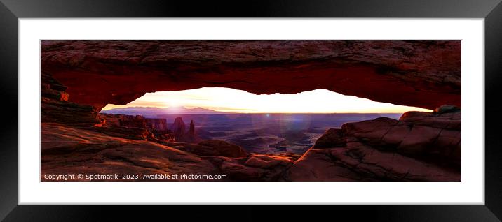 Panorama Mesa Arch sunrise Canyonlands National Park Utah  Framed Mounted Print by Spotmatik 
