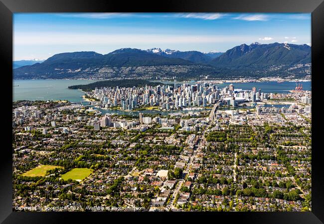 Aerial Vancouver and the Pacific Coast Ranges Canada Framed Print by Spotmatik 