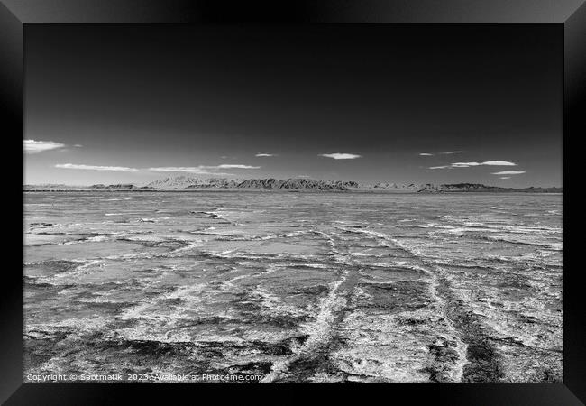 Salton Sea dried up salt lake California America Framed Print by Spotmatik 