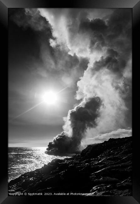 Big Island Hawaii molten magma from Kilauea volcano  Framed Print by Spotmatik 