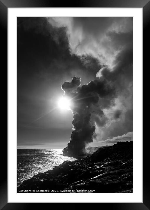 Big Island Hawaii Kilauea volcano hot steam rising Framed Mounted Print by Spotmatik 
