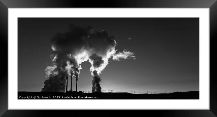 Power plant at sunrise Industrial complex Arizona America Framed Mounted Print by Spotmatik 