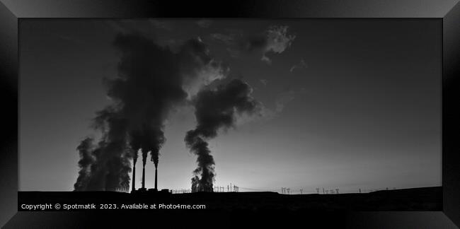 Industrial smoke pollution from Arizona desert Power Station  Framed Print by Spotmatik 