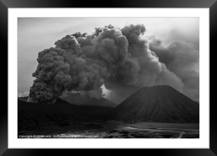 Mount Bromo volcanic natural active eruption  Indonesian Asia Framed Mounted Print by Spotmatik 