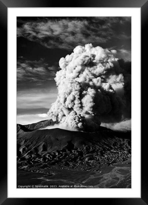 Mt Bromo Java active volcano erupting Indonesia Asia Framed Mounted Print by Spotmatik 