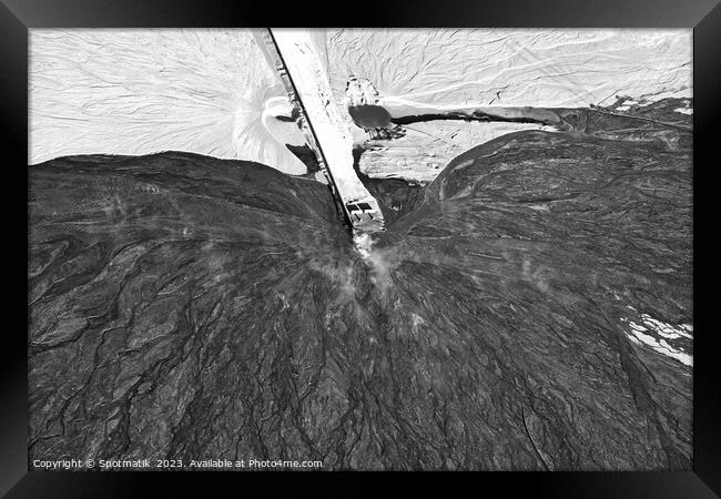 Aerial oil refinery Tailing pond abstract art Alberta  Framed Print by Spotmatik 