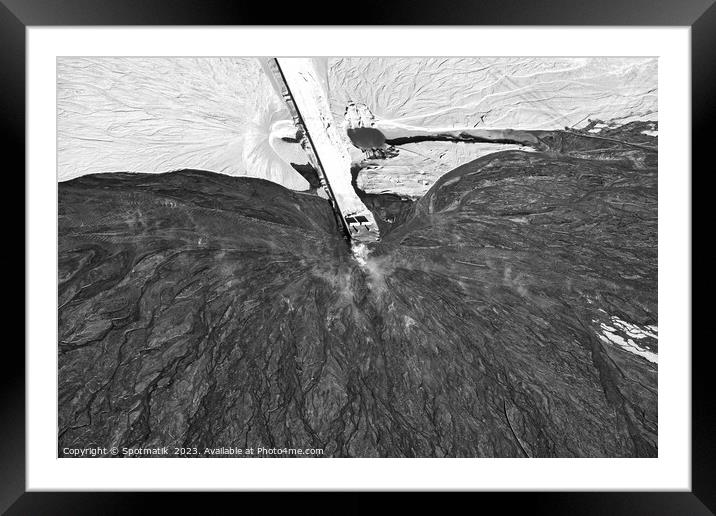 Aerial oil refinery Tailing pond abstract art Alberta  Framed Mounted Print by Spotmatik 