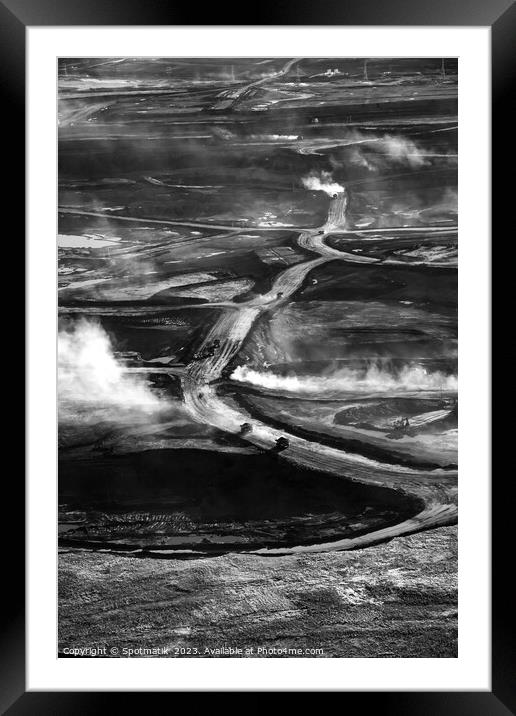 Aerial view Petroleum Industrial oil mining site Alberta  Framed Mounted Print by Spotmatik 