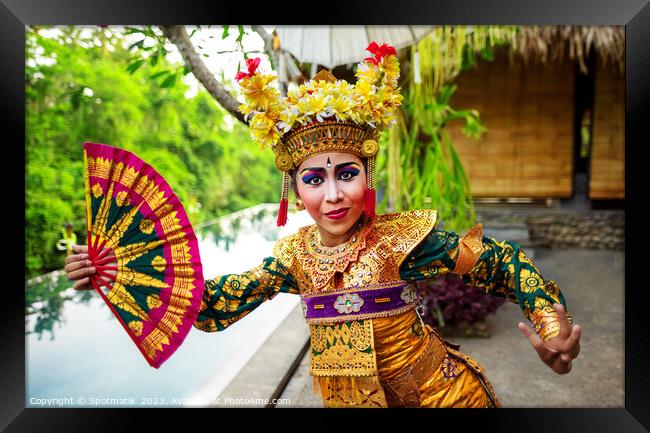 Portrait beautiful Balinese female Indonesia dancer Framed Print by Spotmatik 