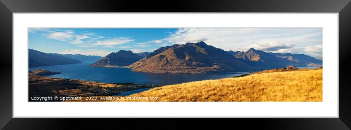 Panoramic Landscape view The Remarkables New Zealand Framed Mounted Print by Spotmatik 