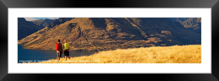Panoramic backpackers outdoor hiking The Remarkables Framed Mounted Print by Spotmatik 