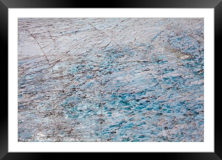 Aerial view frozen glacial ice formations Alaska America Framed Mounted Print by Spotmatik 