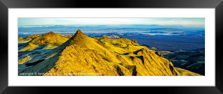 Aerial Panoramic view of Landmannalaugar National Park Iceland  Framed Mounted Print by Spotmatik 