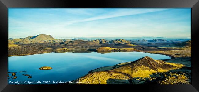 Aerial Panoramic view of Landmannalaugar National Park Iceland  Framed Print by Spotmatik 