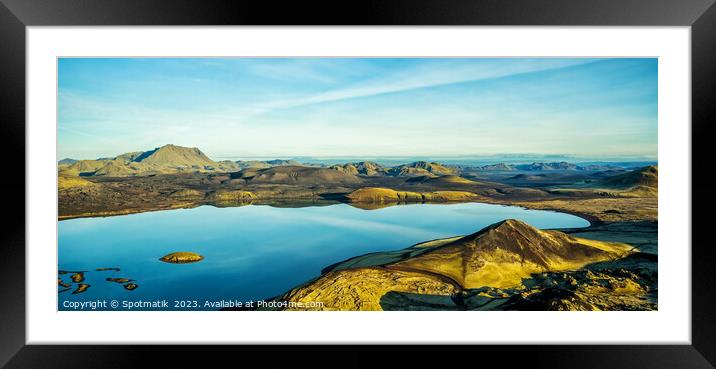 Aerial Panoramic view of Landmannalaugar National Park Iceland  Framed Mounted Print by Spotmatik 