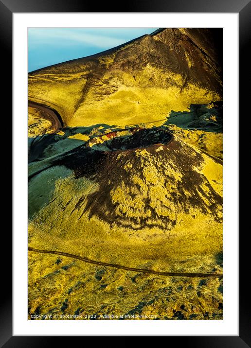 Aerial view of Landmannalaugar National Park Wilderness Iceland  Framed Mounted Print by Spotmatik 