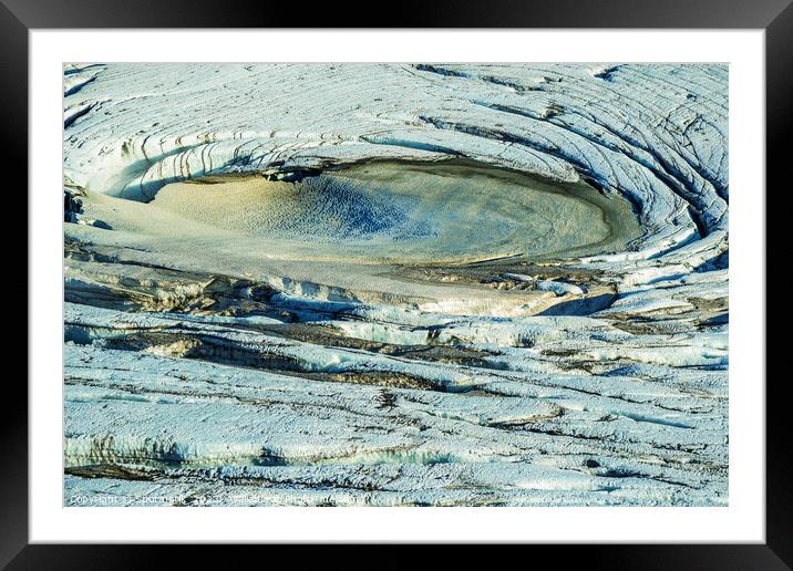 Aerial Icelandic view of glacial ice field Landmannalaugar  Framed Mounted Print by Spotmatik 