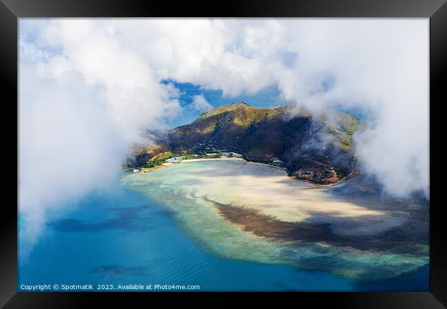 Aerial Hamilton Island Australia a luxury vacation resort  Framed Print by Spotmatik 