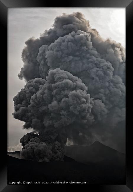 Mt Bromo Indonesia a remote active volcano erupting  Framed Print by Spotmatik 