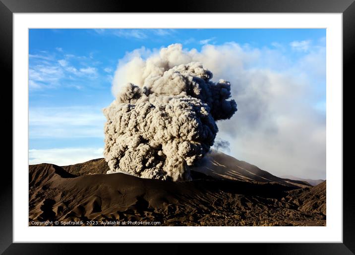 Mt Bromo Indonesia a remote active volcano erupting  Framed Mounted Print by Spotmatik 