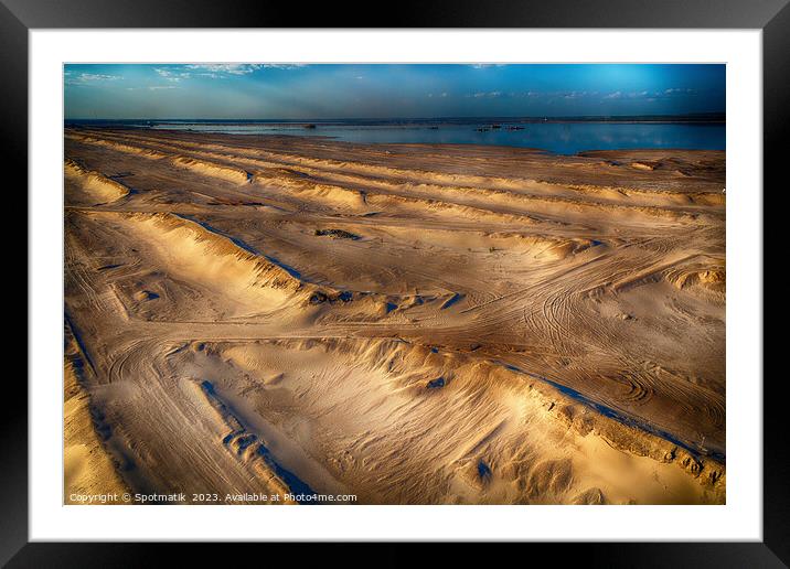 Aerial Ft McMurray surface mining Oilsands Alberta Canada  Framed Mounted Print by Spotmatik 