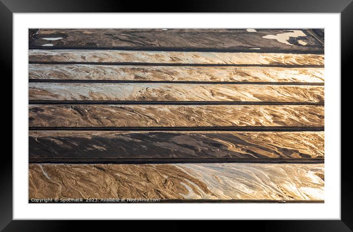 Aerial of Ft McMurray Athabasca Tailing Ponds Canada Framed Mounted Print by Spotmatik 