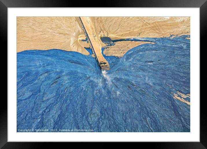 Aerial oil refinery Tailing pond Abstract Alberta  Framed Mounted Print by Spotmatik 