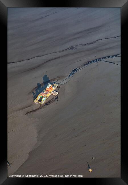 Aerial Abstract Tar sand waste ponds Ft McMurray  Framed Print by Spotmatik 