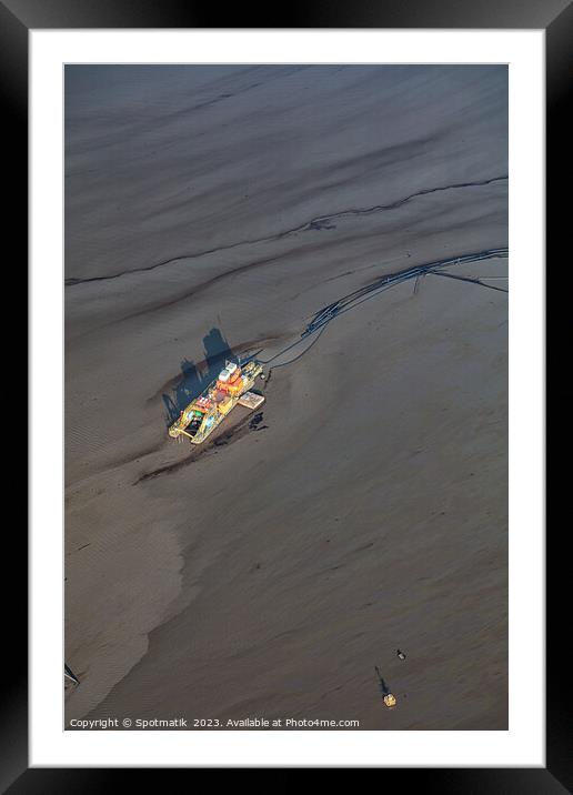 Aerial Abstract Tar sand waste ponds Ft McMurray  Framed Mounted Print by Spotmatik 