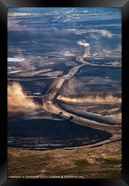 Aerial view Petroleum Industrial oil mining site Alberta  Framed Print by Spotmatik 