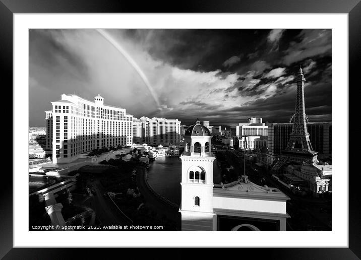 Las Vegas Nevada Downtown Bellagio Resort Hotel USA Framed Mounted Print by Spotmatik 