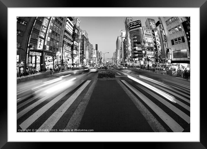 Tokyo Japan Ginza Shibuya district people pedestrian crossing  Framed Mounted Print by Spotmatik 