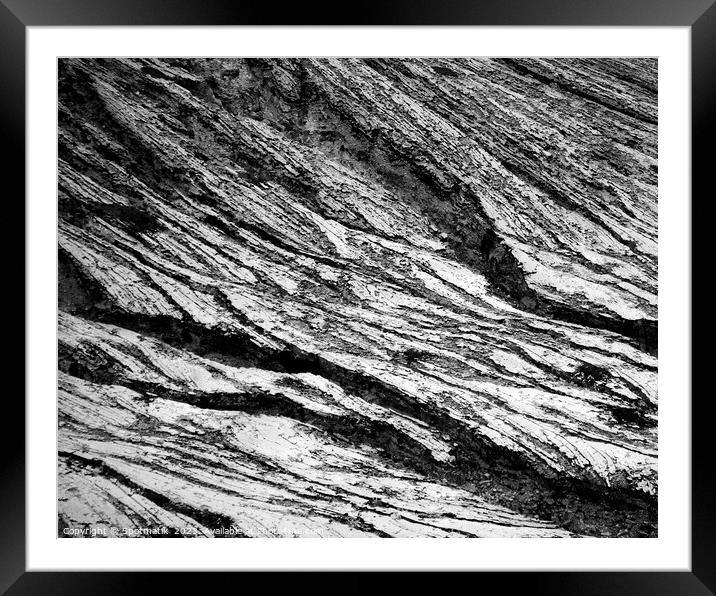 Ijen Indonesia hardened lava on rocky mountain slopes Framed Mounted Print by Spotmatik 