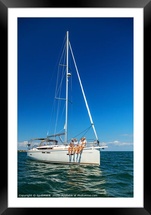 Luxury travel sailing the ocean for retired friends Framed Mounted Print by Spotmatik 