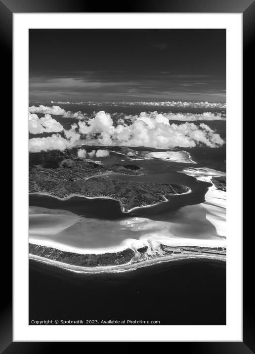 Aerial Bora Bora Mt Otemanu South Pacific Ocean Framed Mounted Print by Spotmatik 