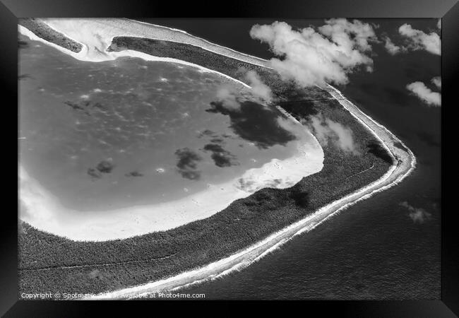 Aerial Tupai Bora Bora Tahaa Society Islands Pacific  Framed Print by Spotmatik 